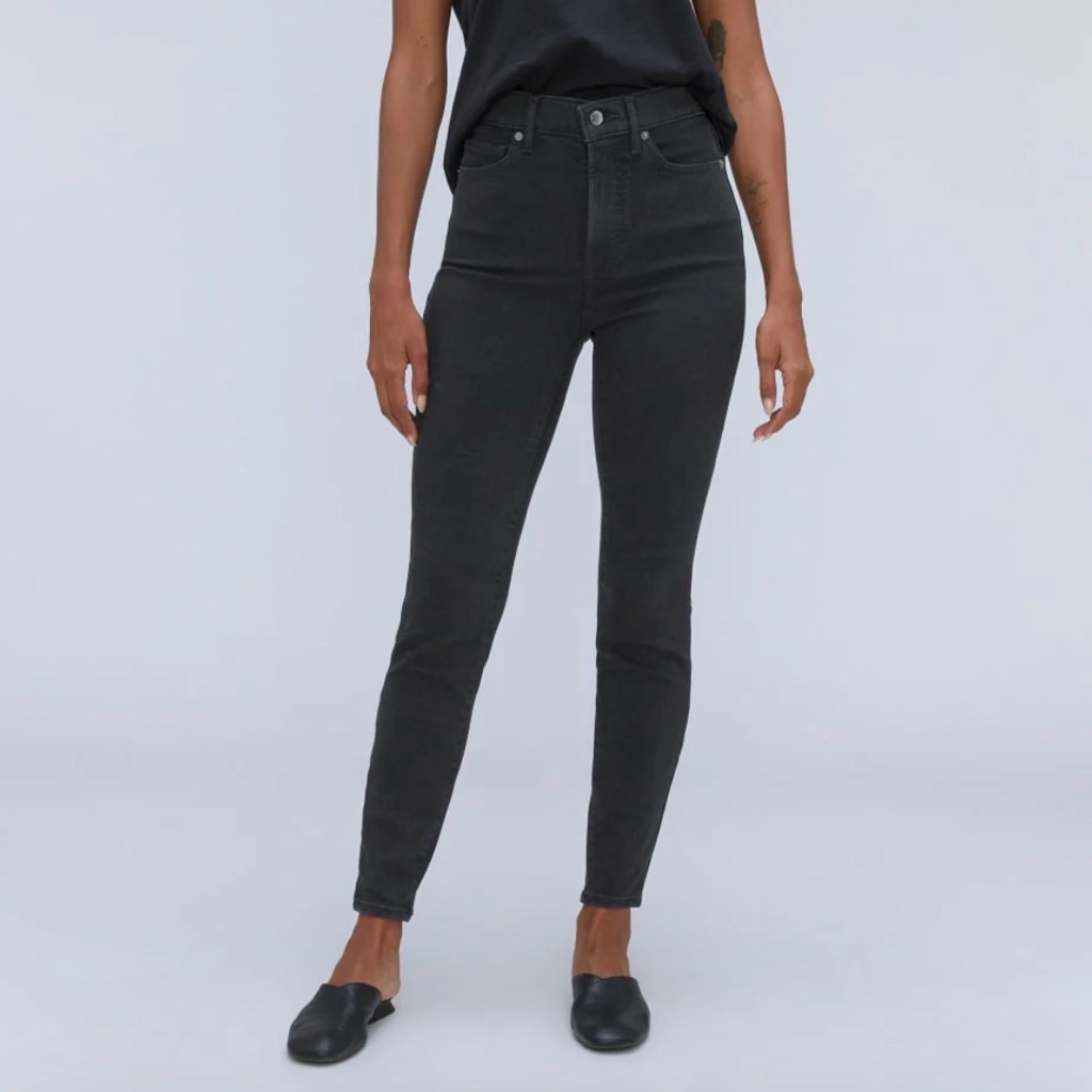 Everlane Curvy Way High Skinny Black Ash Jeans